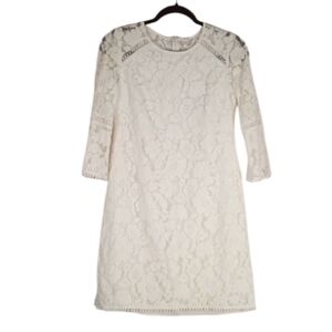Vince Camuto Ivory Lace Bell Sleeve Dress Size 4